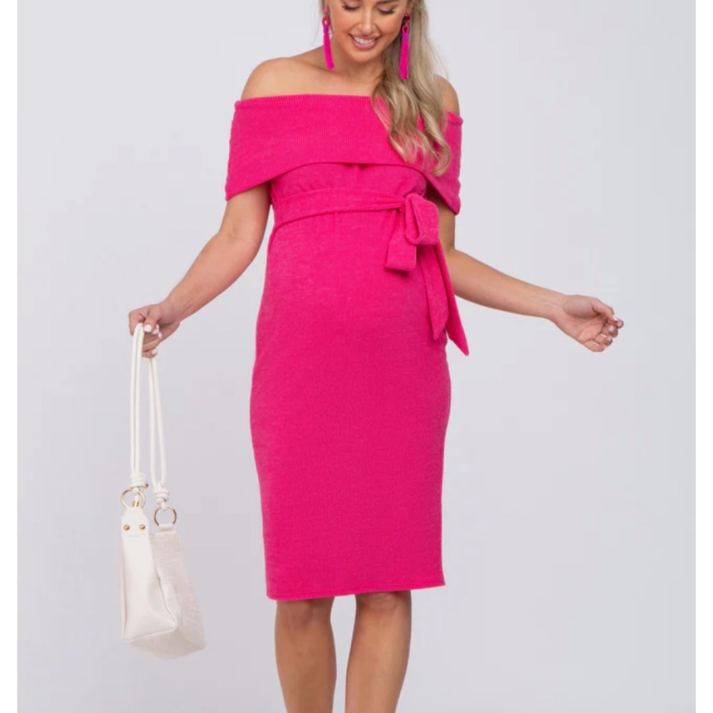 fuscia maternity dress